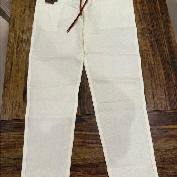 Ermenegildo Zegna Cream Chinos with Classic Style - Picture 1 of 5